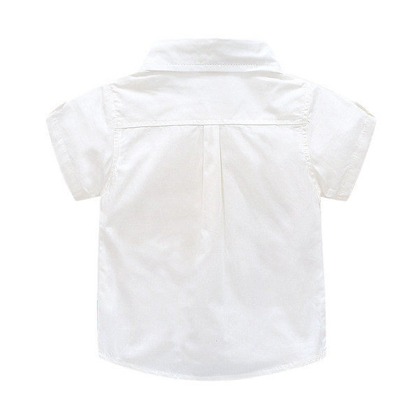 Cămașă pentru băieți pentru copii în alb cu imprimeu color