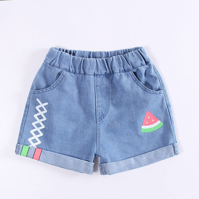 Blugi scurti copii cu aplicatie colorata pentru fete - mai multe modele