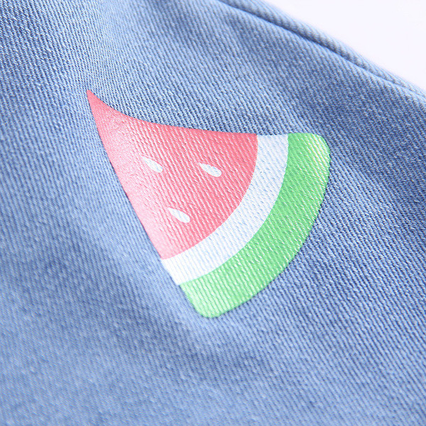 Blugi scurti copii cu aplicatie colorata pentru fete - mai multe modele