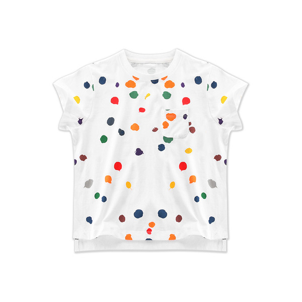 Tricou pentru copii colorat pentru o fată cu decolteu O