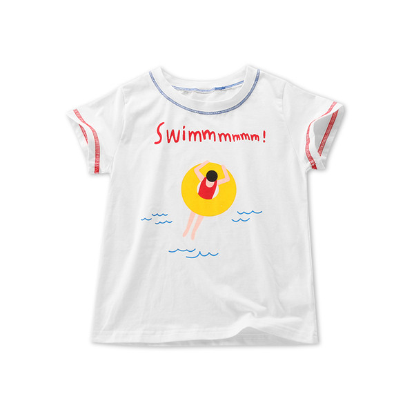 Tricou pentru copii cu inscripție și aplicație în alb și negru