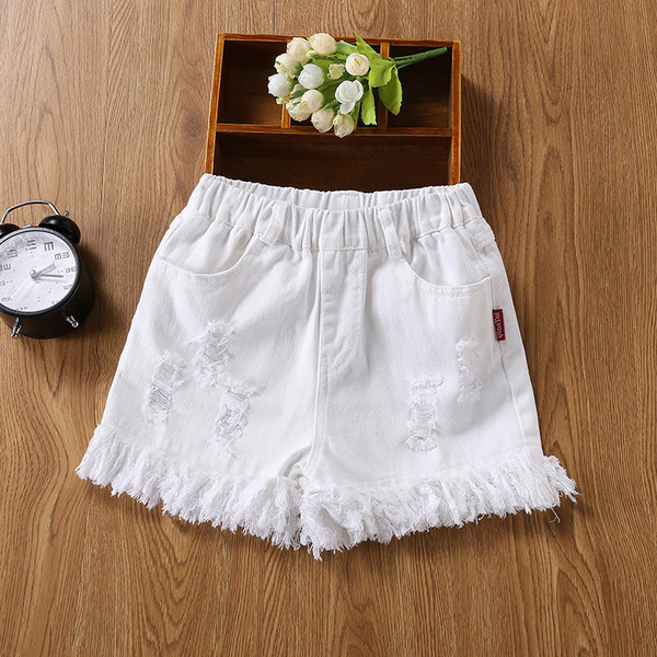 Pantaloni scurți pentru copii cu motive rupte și elastic în mai multe culori