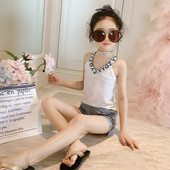 Maiou zilnic pentru copii alb cu inscripții