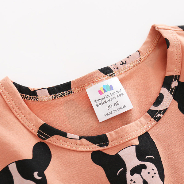 Παιδικό μπλουζάκι με κολάρο σε σχήμα O και ζωική εκτύπωση κατάλληλο για αγόρια και κορίτσια