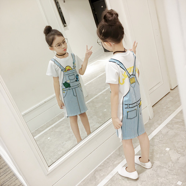 Rochie moderna pentru copii cu aplicatie colorata in doua culori