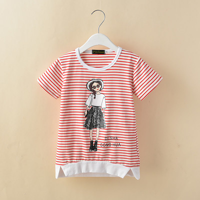 Παιδικό ριγέ μπλουζάκι με τρισδιάστατη εφαρμογή