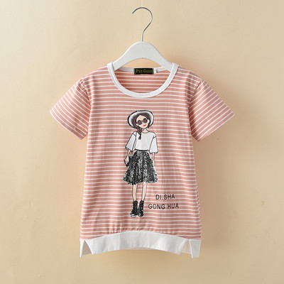 Παιδικό ριγέ μπλουζάκι με τρισδιάστατη εφαρμογή