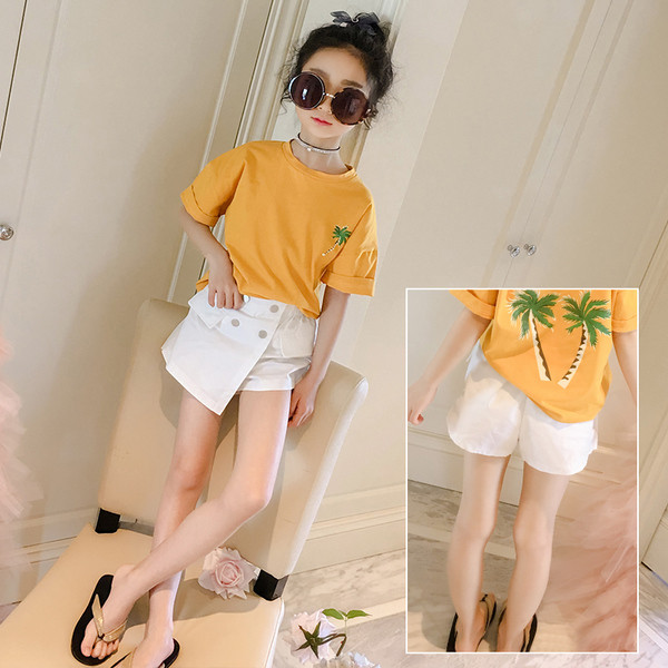 Fusta-pantalon cu nasturi pentru fete