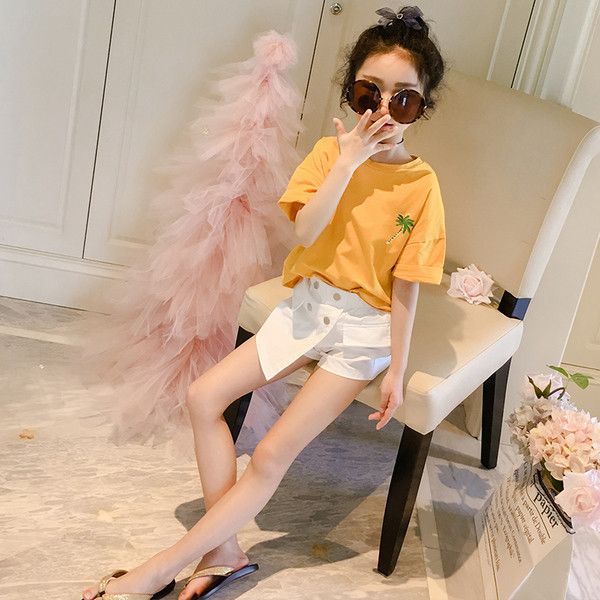 Fusta-pantalon cu nasturi pentru fete