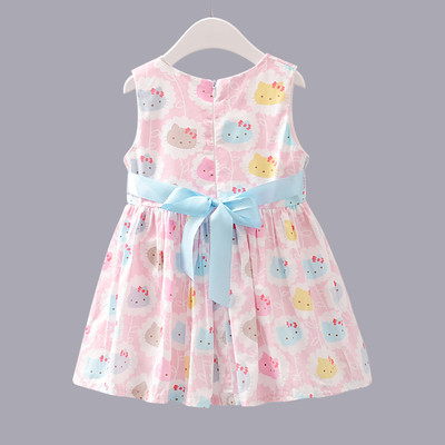 Καλοκαιρινό παιδικό φόρεμα με πολύχρωμη εφαρμογή σε διάφορα χρώματα