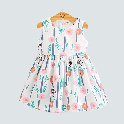 Καλοκαιρινό παιδικό φόρεμα με πολύχρωμη εφαρμογή σε διάφορα χρώματα