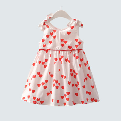 Καλοκαιρινό παιδικό φόρεμα με πολύχρωμη εφαρμογή σε διάφορα χρώματα