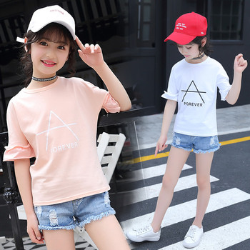 Καθημερινή μπλούζα για παιδιά με λευκό και ροζ χρώμα