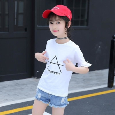 Καθημερινή μπλούζα για παιδιά με λευκό και ροζ χρώμα