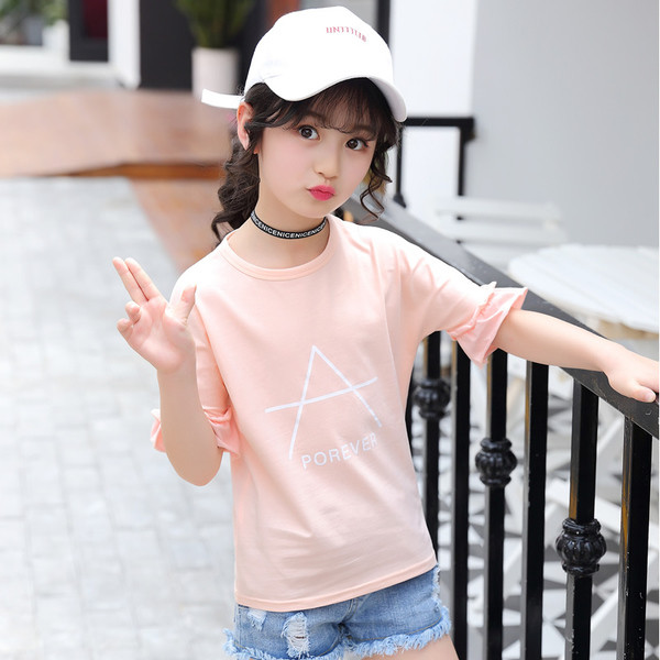 Καθημερινή μπλούζα για παιδιά με λευκό και ροζ χρώμα