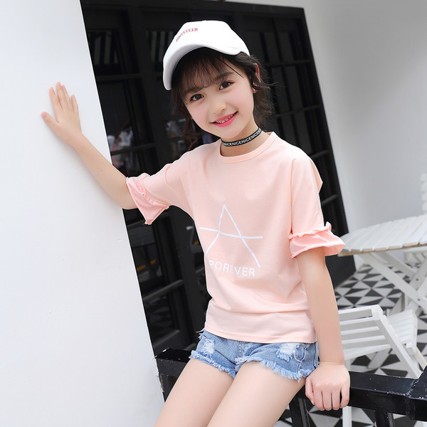 Καθημερινή μπλούζα για παιδιά με λευκό και ροζ χρώμα