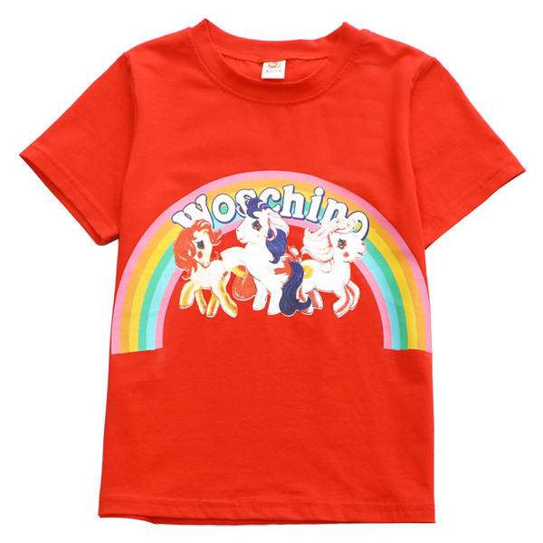 Tricou pentru copii din bumbac pentru o fata cu aplicatie in alb si negru