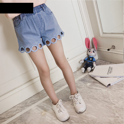 Pantaloni scurți din denim pentru copii cu elastic pentru fete