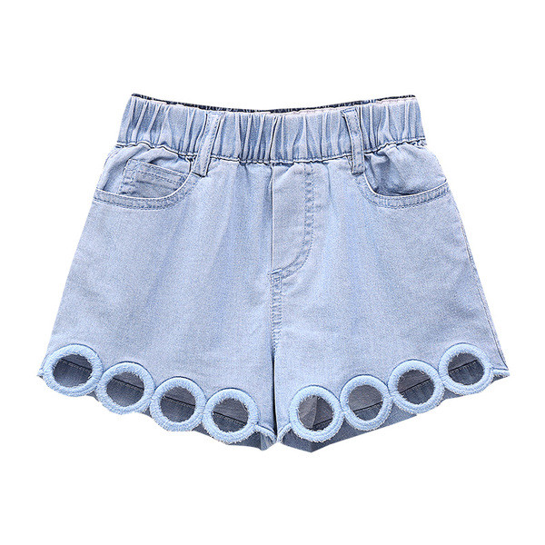 Pantaloni scurți din denim pentru copii cu elastic pentru fete