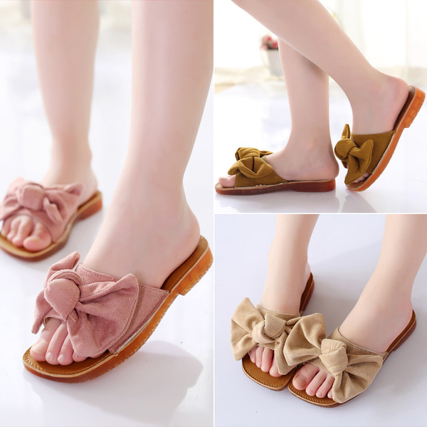 Παιδικές παντόφλες για κορίτσια με κορδέλα σε διάφορα χρώματα