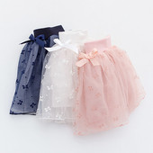 Καλοκαιρινή παιδική φούστα με σατέν κορδέλα και τούλι σε διάφορα χρώματα