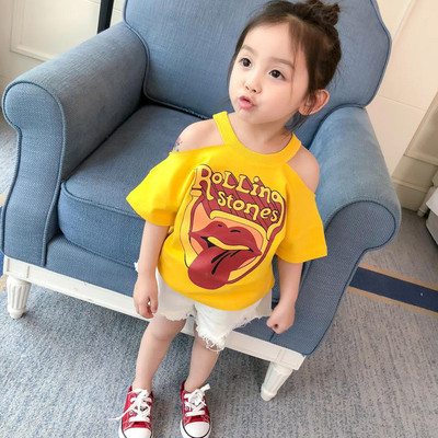 Tricou pentru fata pentru copii cu bretele si aplicatie in trei culori