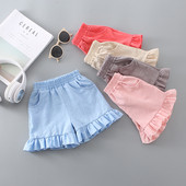 Pantaloni scurți pentru copii din material textil cu elastic - diferite culori