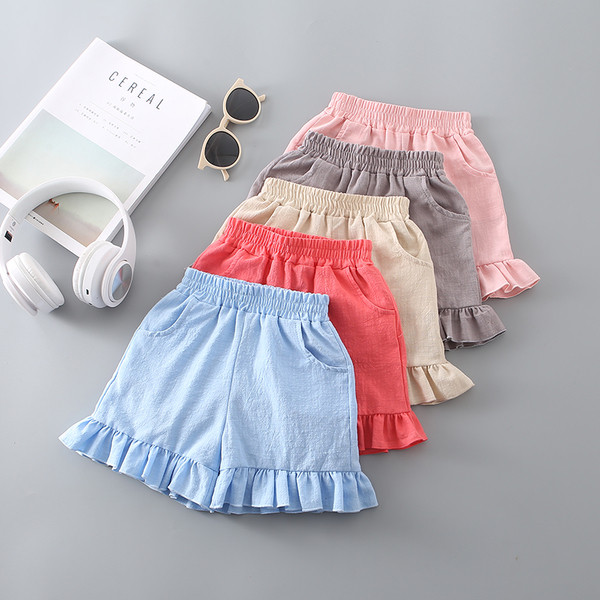 Pantaloni scurți pentru copii din material textil cu elastic - diferite culori