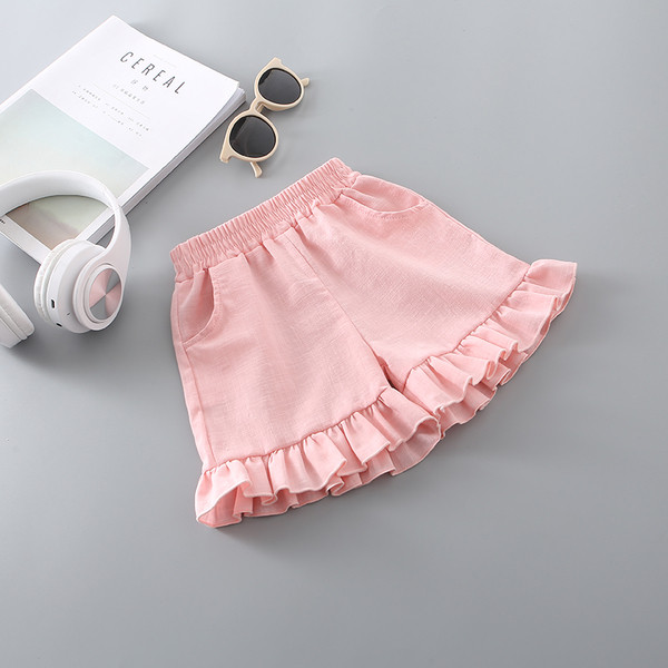 Pantaloni scurți pentru copii din material textil cu elastic - diferite culori