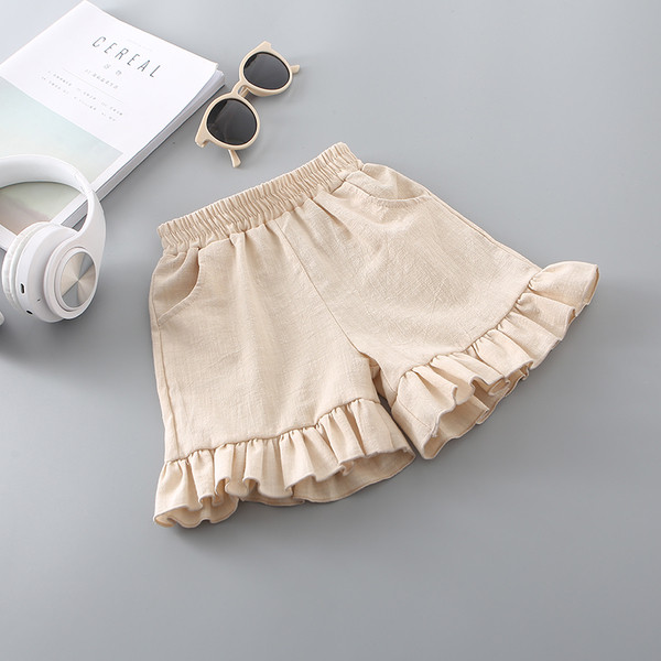 Pantaloni scurți pentru copii din material textil cu elastic - diferite culori