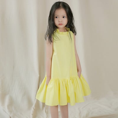 Μοντέρνο παιδικό φόρεμα ευρύ μοτίβο σε δύο χρώματα