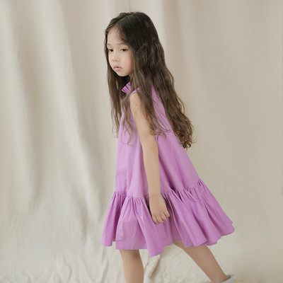 Μοντέρνο παιδικό φόρεμα ευρύ μοτίβο σε δύο χρώματα