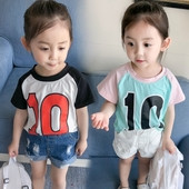 Δύο χρώματα αθλητικό μπλουζάκι για κορίτσια