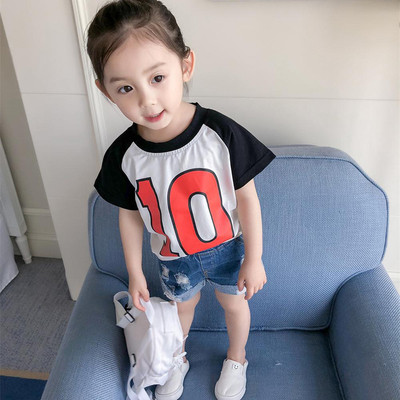 Δύο χρώματα αθλητικό μπλουζάκι για κορίτσια