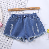 Pantaloni scurți din denim pentru copii cu motive elastice și rupte