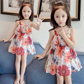 Rochie proaspătă pentru copii cu motive florale în două culori
