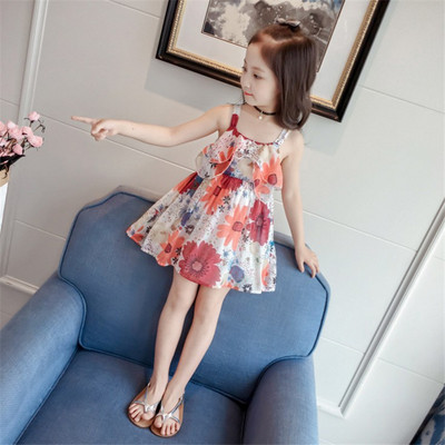 Rochie proaspătă pentru copii cu motive florale în două culori