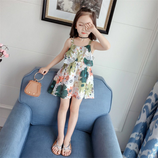 Rochie proaspătă pentru copii cu motive florale în două culori