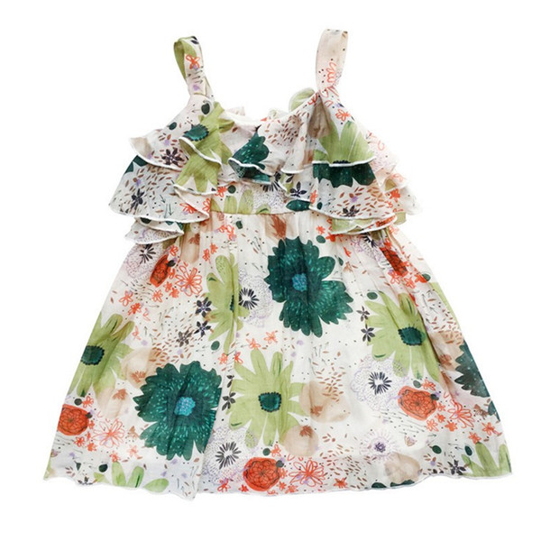 Rochie proaspătă pentru copii cu motive florale în două culori