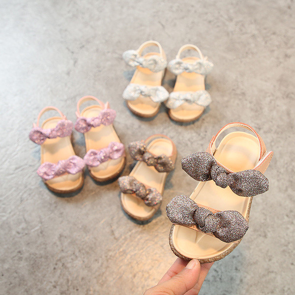 Sandale copii pentru fete in trei culori cu panglica