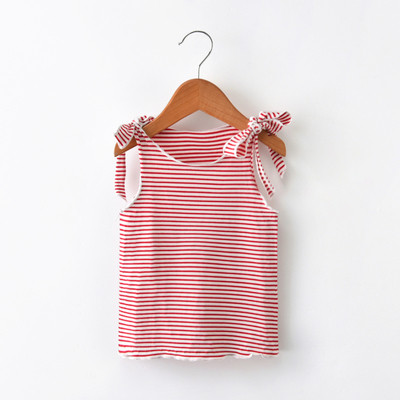 Раиран детски потник за момиче в няколко цвята с връзки