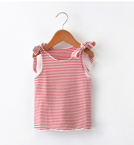 Раиран детски потник за момиче в няколко цвята с връзки