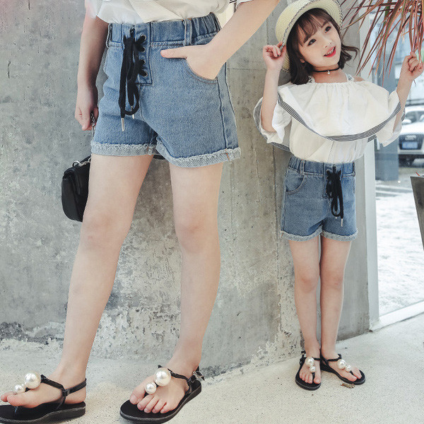 Παιδικά τζιν με υψηλή μέση και κορδόνια