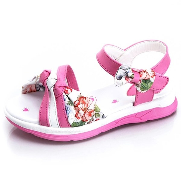 Παιδικά σανδάλια για κορίτσια με φυτικό μοτίβο
