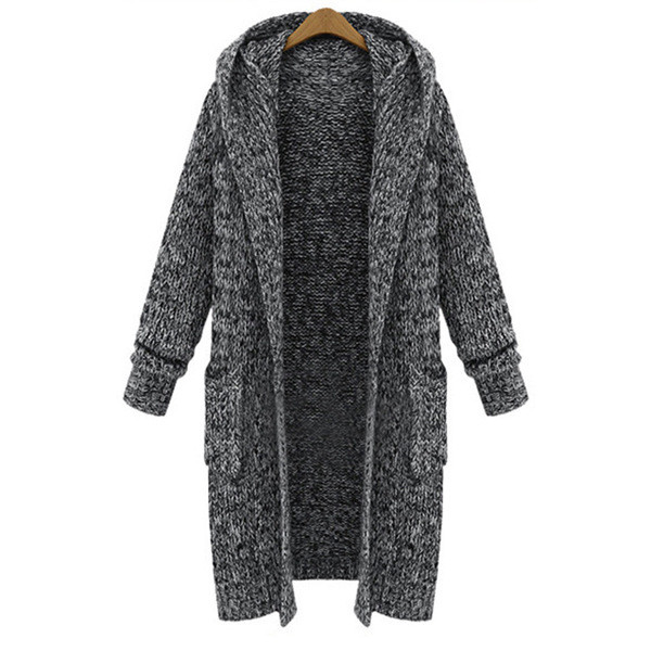 Χειμερινή γυναικεία ζακέτα σε γκρι χρώμα