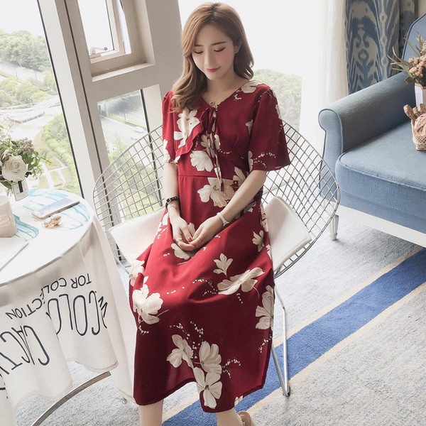 Rochie lunga de dama pentru gravide in mai multe culori