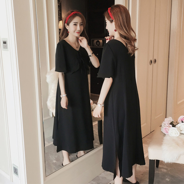 Rochie lunga de dama pentru gravide in mai multe culori