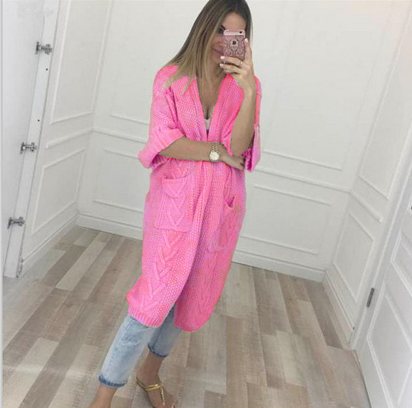 Cardigan lung de dama in mai multe culori