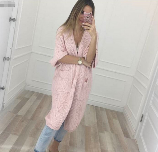 Cardigan lung de dama in mai multe culori