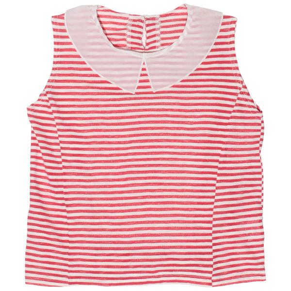 Top cu guler pentru copii în dungi în două culori